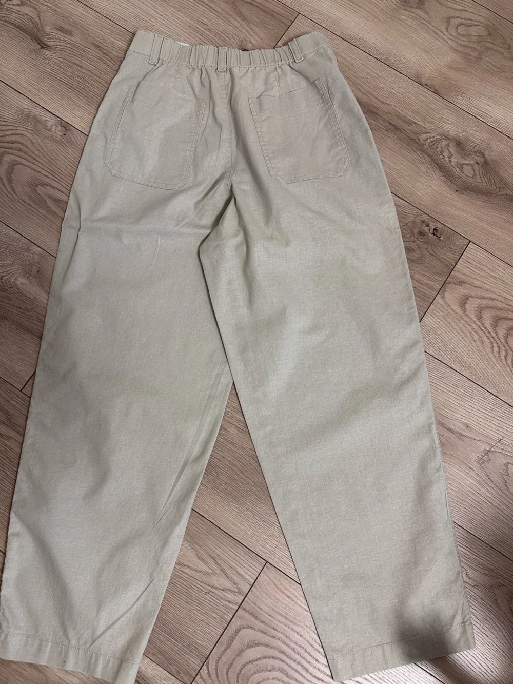 Uniqlo Women's Linen Straight Chino Pants in Light Beige Size XS